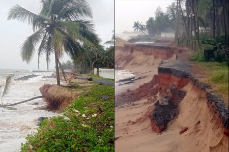 ಸೋಮೇಶ್ವರ: ಬಟ್ಟಂಪಾಡಿಯಲ್ಲಿ ತೀವ್ರಗೊಂಡ ಕಡಲ್ಕೊರೆತ, ರಸ್ತೆಯೂ ಸಮುದ್ರಪಾಲು