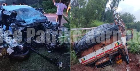 ಬ್ರಹ್ಮಾವರ: ಕಾರು-ಲಾರಿ ಮಧ್ಯೆ ಅಪಘಾತ; ಓರ್ವ ಗಂಭೀರ