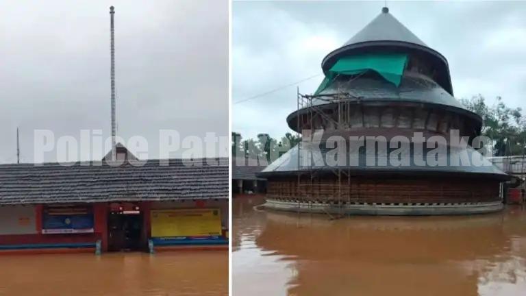 ಭಾರೀ ಮಳೆ: ಕಾಸರಗೋಡಿನ ಮಧೂರು ದೇಗುಲ ಜಲಾವೃತ