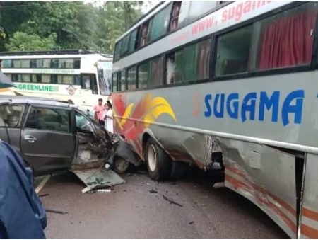 ಕಡಬ: ಕೋಡಿಂಬಾಳದಲ್ಲಿ ಖಾಸಗಿ ಬಸ್ ಢಿಕ್ಕಿ- ಕಾರು ಚಾಲಕನಿಗೆ ಗಾಯ