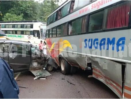 ಕಡಬ: ಕೋಡಿಂಬಾಳದಲ್ಲಿ ಖಾಸಗಿ ಬಸ್ ಢಿಕ್ಕಿ- ಕಾರು ಚಾಲಕನಿಗೆ ಗಾಯ