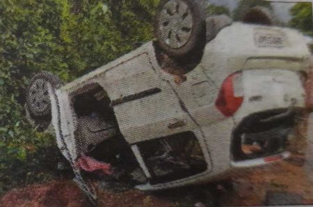 ಕಡಬ: ಚಾಲಕನ ನಿಯಂತ್ರಣ ತಪ್ಪಿ ಕಾರು ಪಲ್ಟಿ – ಇಬ್ಬರು ಗಂಭೀರ