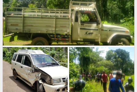 ಕಾರಿಗೆ ಡಿಕ್ಕಿ ಹೊಡೆದು ಪರಾರಿಯಾದ ಪಿಕಪ್ ವಾಹನ ಪತ್ತೆ