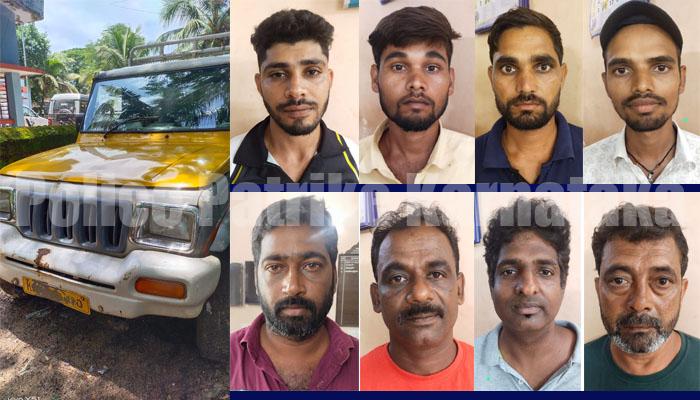 ಉಳ್ಳಾಲ: ಅಕ್ರಮ ಮರಳು ಸಾಗಾಟ: ವಾಹನ ಸಹಿತ 8 ಮಂದಿಯ ಬಂಧನ