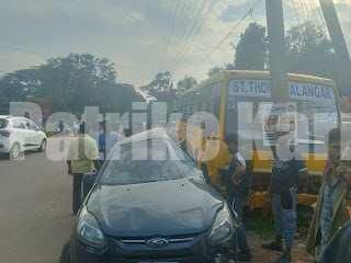 ಮೂಡುಬಿದಿರೆ: ಸ್ಕೂಲ್ ಬಸ್ ಗೆ ಕಾರು ಡಿಕ್ಕಿ- ಕಾರು ಚಾಲಕನಿಗೆ ಗಾಯ