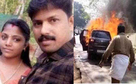 ಚಲಿಸುತ್ತಿದ್ದ ಕಾರಿಗೆ ಏಕಾಏಕಿ ಬೆಂಕಿ ; ಗರ್ಭಿಣಿ ಮಹಿಳೆ ಸೇರಿದಂತೆ ಪತಿ ಸಜೀವ ದಹನ….!!