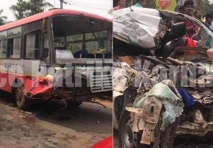 ಸುಳ್ಯ: ಕಾರಿಗೆ ಬಸ್ ಢಿಕ್ಕಿ ಮೂವರು ಮಕ್ಕಳು ಸೇರಿ ಒಟ್ಟು 6 ಮಂದಿ ದುರ್ಮರಣ