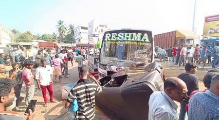 ಬಸ್ ಚಾಲಕನ ಅಜಾಗರುಕತೆ ಚಾಲನೆಯಿಂದ ಸರಣಿ ಅಪಘಾತ