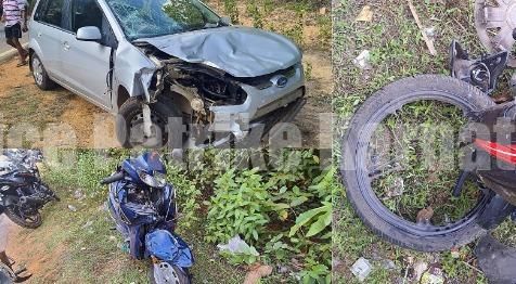 ಕಾರ್ಕಳ: ಕಾರು ಬೈಕ್ ಸ್ಕೂಟರ್ ನಡುವೆ ಸರಣಿ ಅಪಘಾತ -ದಂಪತಿ ಮಕ್ಕಳು ಸೇರಿ 6 ಜನರಿಗೆ ಗಾಯ