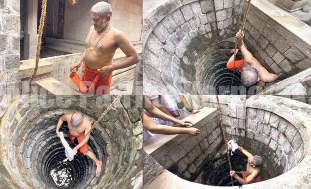 ಬೆಕ್ಕಿನ ಮರಿಯ ರಕ್ಷಣೆಗೆ 40 ಅಡಿ ಆಳದ ಬಾವಿಗೆ ಇಳಿದ ಪೇಜಾವರ ಶ್ರೀ