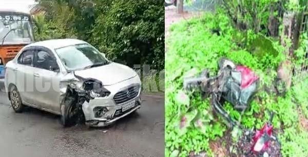 ಬೆಳ್ತಂಗಡಿ: ದ್ವಿಚಕ್ರ ವಾಹನಕ್ಕೆ ಕಾರು ಢಿಕ್ಕಿ – ಮಹಿಳೆ ಗಂಭೀರ