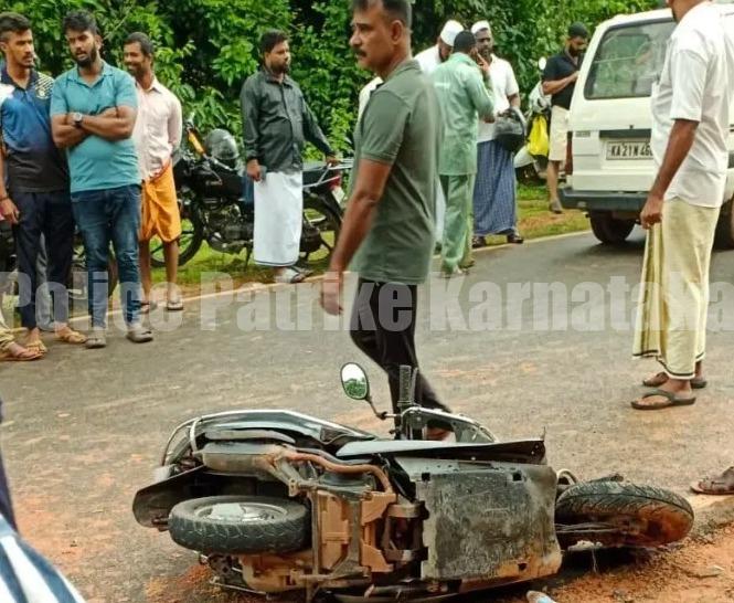 ಬೆಳ್ತಂಗಡಿ: ಸ್ಕೂಟರ್ ಗೆ ಪಿಕಪ್ ಡಿಕ್ಕಿ ಓರ್ವ ಸಾವು-ಮಹಿಳೆ ಗಂಭೀರ