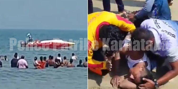 ಮುರುಡೇಶ್ವರ : ಸಮುದ್ರದಲ್ಲಿ ಮುಳುಗುತ್ತಿದ್ದ ಮೂವರು ಯುವಕರ ರಕ್ಷಣೆ