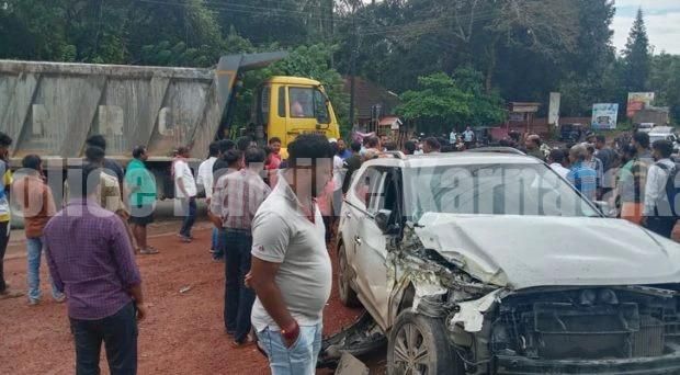 ಬಂಟ್ವಾಳ: ಜಲ್ಲಿ ಸಾಗಾಟದ ಲಾರಿ ಕಾರಿಗೆ ಡಿಕ್ಕಿ..! ನಜ್ಜುಗುಜ್ಜಾದ ಕಾರು