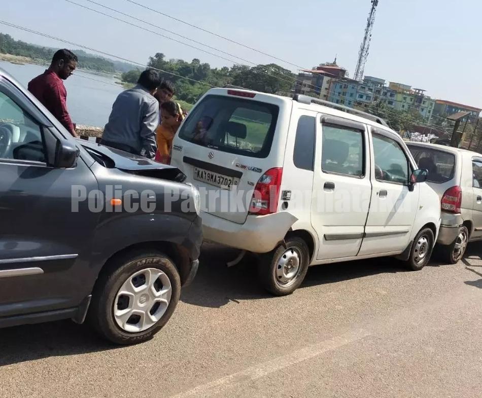 ಉಪ್ಪಿನಂಗಡಿ : ಸರಣಿ ಅಪಘಾತ – ನಾಲ್ಕು ಕಾರುಗಳು ಜಖಂ