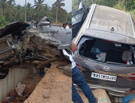 ಬಂಟ್ವಾಳ: ಚಾಲಕನ ನಿಯಂತ್ರಣ ತಪ್ಪಿ ತಡೆಗೋಡೆಗೆ ಢಿಕ್ಕಿಯಾದ ಕಾರು..!