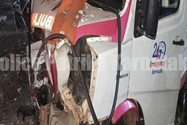 ಉಡುಪಿ: ಚಾಲಕನ ನಿಯಂತ್ರಣ ತಪ್ಪಿ ಮೆಡಿಕಲ್ ಶಾಪ್ ಗೆ ನುಗ್ಗಿದ ಆಂಬುಲೆನ್ಸ್