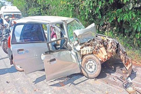 ಉಡುಪಿ: ಕಾರಿಗೆ ಟಿಪ್ಪರ್ ಢಿಕ್ಕಿ-ಚಾಲಕ ಗಂಭೀರ