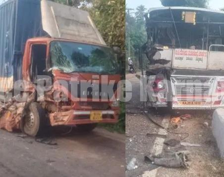 ಬಂಟ್ವಾಳ: ಕಂಟೈನರ್ ಟ್ರಕ್ ಮತ್ತು ಖಾಸಗಿ ಬಸ್ ಗಳ ನಡುವೆ ಅಪಘಾತ- ಟ್ರಕ್ ಚಾಲಕ ಗಂಭೀರ
