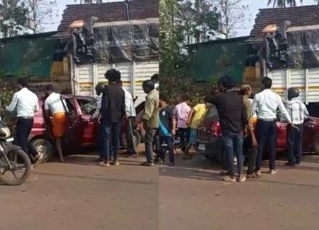 ಪುತ್ತೂರು: ನಿಂತಿದ್ದ ಗೂಡ್ಸ್ ಲಾರಿಗೆ ಕಾರು ಡಿಕ್ಕಿ – ನಾಲ್ವರಿಗೆ ಗಂಭೀರ ಗಾಯ