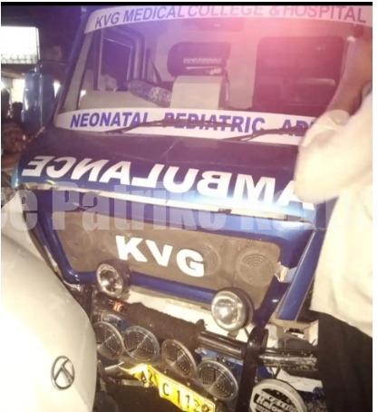 ಕಬಕದಲ್ಲಿ ಸರಣಿ ಅಪಘಾತ: ಆ್ಯಂಬುಲೆನ್ಸ್ ಗೆ ಕಾರು ಡಿಕ್ಕಿ – ಟ್ರಾಫಿಕ್ ಜಾಮ್