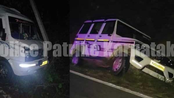 ಬೆಳ್ತಂಗಡಿ: ರಸ್ತೆಗೆ ಬಂದ ಒಂಟಿ ಸಲಗ; ಚರಂಡಿಗೆ ಬಿದ್ದ ಬೊಲೇರೊ