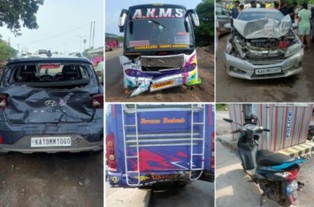 ಸುರತ್ಕಲ್: ಬೈಕಂಪಾಡಿ ಬಳಿ ಸರಣಿ ಅಪಘಾತ – ಸ್ಕೂಟರ್ ಸವಾರರಿಗೆ ಗಾಯ