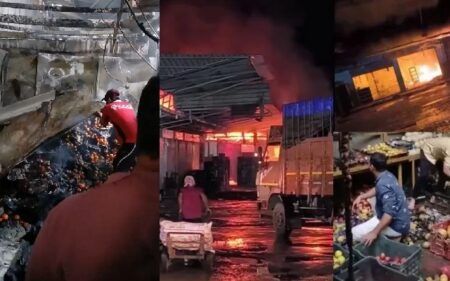 ಮಂಗಳೂರು: ಕಲ್ಲಾಪು ಗ್ಲೋಬಲ್ ಮಾರುಕಟ್ಟೆ ಬೆಂಕಿ: 25 ಮಳಿಗೆ ಸಂಪೂರ್ಣ ಭಸ್ಮ