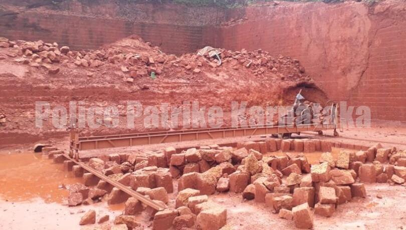 ಬೆಳ್ತಂಗಡಿ: ಅಕ್ರಮ ಕೆಂಪು ಕಲ್ಲು ಗಣಿಗಾರಿಕೆಗೆ ದಾಳಿ- ಮೂರು ವಾಹನಗಳು ವಶ
