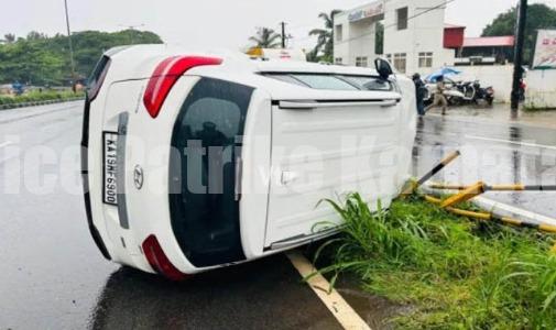 ಮಂಗಳೂರು: ಚಾಲಕನ ನಿಯಂತ್ರಣ ತಪ್ಪಿ ಕಾರು ಪಲ್ಟಿ..!