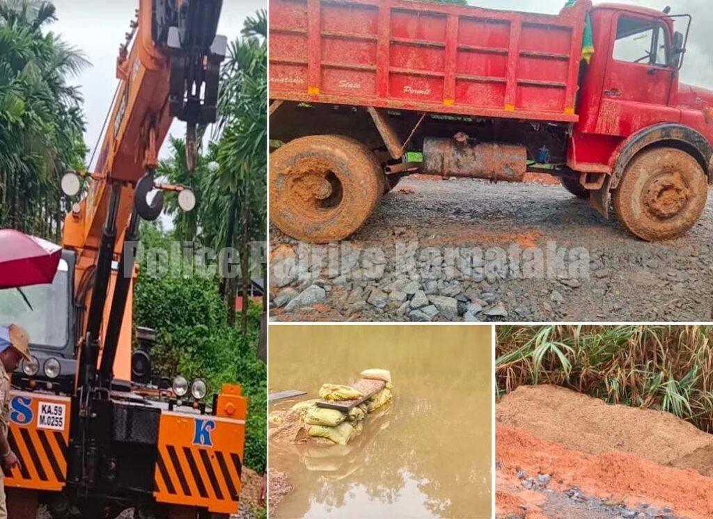 ಮುಲ್ಕಿ: ಏಳಿಂಜೆ ಶಾಂಭವಿ ನದಿಯಿಂದ ಅಕ್ರಮ ಮರಳು ಸಾಗಾಟ – ಟಿಪ್ಪರ್ ಪಲ್ಟಿ, ಸಿಕ್ಕಿ ಬಿದ್ದ ಆರೋಪಿಗಳು