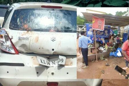 ಪುತ್ತೂರು: ಚಾಲಕನ ನಿಯಂತ್ರಣ ತಪ್ಪಿ ಅಂಗಡಿಗೆ ನುಗ್ಗಿದ ಕಾರು- ಇಬ್ಬರಿಗೆ ಗಾಯ