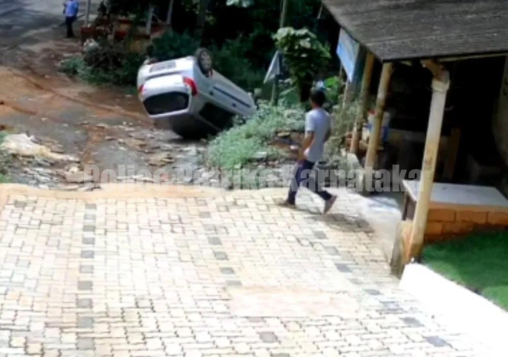 ಪುತ್ತೂರು: ಚಾಲಕನ ನಿಯಂತ್ರಣ ತಪ್ಪಿ ಪಲ್ಟಿಯಾದ ಕಾರು..!