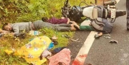 ಕಾರ್ಕಳ: ಲಾರಿ-ಬೈಕ್ ಮಧ್ಯ ಭೀಕರ ಅಪಘಾತ- ತಂದೆ ಸೇರಿ 3 ಮಕ್ಕಳು ಸಾವು..!