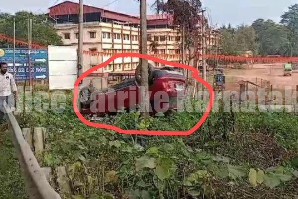 ಪುತ್ತೂರು: ಚಾಲಕನ ನಿಯಂತ್ರಣ ತಪ್ಪಿ ಕಾರು ಪಲ್ಟಿ,ಗಂಭೀರ ಗಾಯ