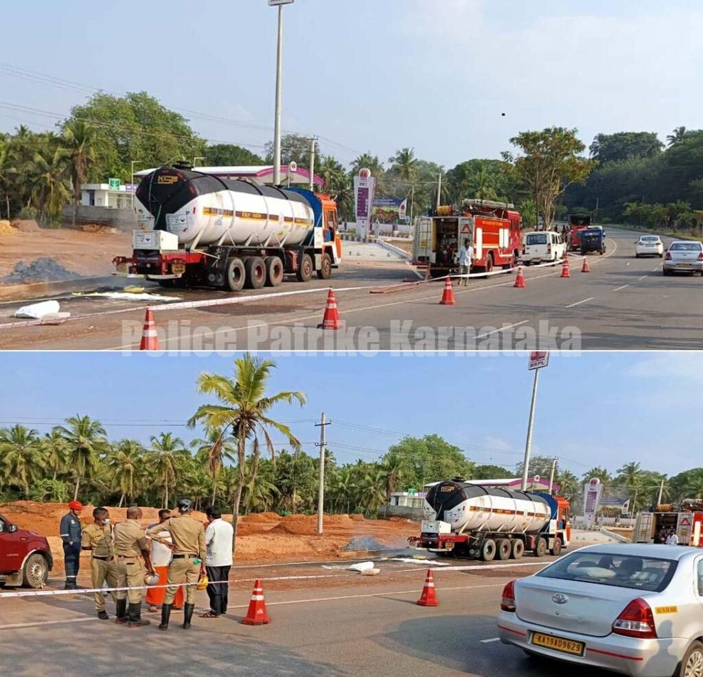 ಉಳ್ಳಾಲ: ಗ್ಯಾಸ್ ಟ್ಯಾಂಕರ್ನಿಂದ ಅನಿಲ ಸೊರಿಕೆ..!