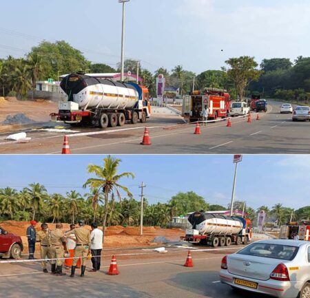 ಉಳ್ಳಾಲ: ಗ್ಯಾಸ್ ಟ್ಯಾಂಕರ್ನಿಂದ ಅನಿಲ ಸೊರಿಕೆ..!