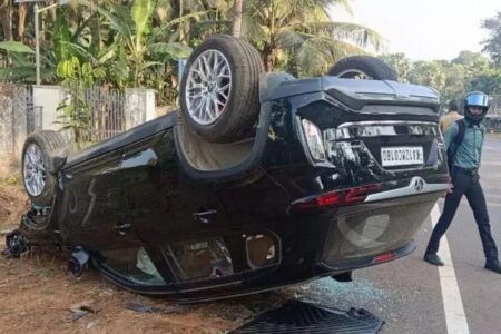 ಚಾಲಕನ ನಿಯಂತ್ರಣ ತಪ್ಪಿ ಕಾರು ಪಲ್ಟಿ: ಓರ್ವ ಗಂಭೀರ, ಇಬ್ಬರಿಗೆ ಗಾಯ