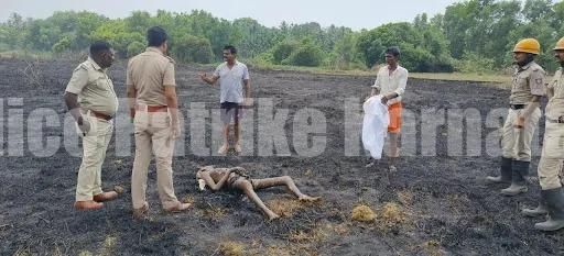 ಗದ್ದೆಯಲ್ಲಿ ಸುಡುಮಣ್ಣಿಗೆ ಹಾಕಿದ್ದ ಬೆಂಕಿ ನಂದಿಸಲು ಹೋಗಿ ರೈತ ಸಜೀವ ದಹನ