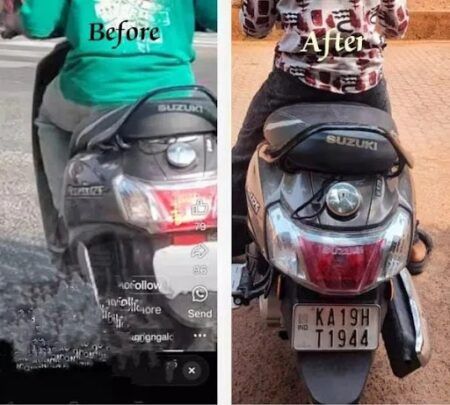 ಮಂಗಳೂರು: ಸ್ಕೂಟರ್ ನಂಬರ್ ಮರೆಮಾಚಿ ಹುಚ್ಚಾಟ ಮಾಡಿದ ಸ್ಕೂಟರ್ ಚಾಲಕನಿಗೆ ದಂಡ