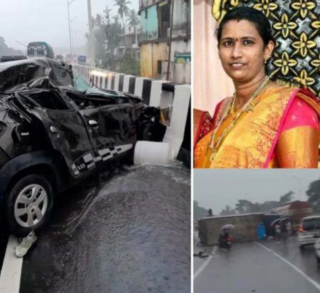 ಮಂಜೇಶ್ವರ: ಲಾರಿ ಮತ್ತು ಕಾರು ನಡುವೆ ಭಿಕರ ಅಪಘಾತ- ಮಹಿಳೆ ಸಾವು