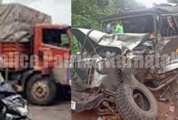 ಪುತ್ತೂರು: ಜೀಪ್-ಲಾರಿ ಅಪಘಾತ- ಚಾಲಕನಿಗೆ ಗಾಯ