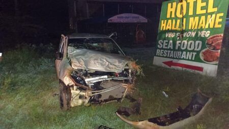 ಕಾಪು: ಭೀಕರ ಕಾರು ಅಪಘಾತ- ಓರ್ವ ಸಾವು, ಮೂವರಿಗೆ ಗಂಭೀರ ಗಾಯ