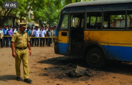 ಸರ್ಕಾರಿ ಬಸ್ ಚಕ್ರದಡಿ ನಾಡ ಬಾಂಬ್ ಸ್ಫೋಟ: ತಪ್ಪಿದ ಘೋರ ದುರಂತ