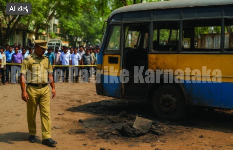 ಸರ್ಕಾರಿ ಬಸ್ ಚಕ್ರದಡಿ ನಾಡ ಬಾಂಬ್ ಸ್ಫೋಟ: ತಪ್ಪಿದ ಘೋರ ದುರಂತ