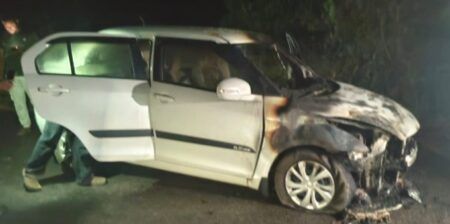 ಬಜ್ಪೆ: ಬೆಂಕಿಗಾಹುತಿಯಾದ ಮಾರುತಿ ಸುಜುಕಿ ಸ್ವಿಪ್ಟ್..!!