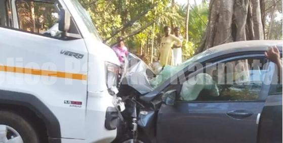 ಮೂಡುಬಿದಿರೆ: ಕಾರು–ಗೂಡ್ಸ್ ಟೆಂಪೋ ಮುಖಾಮುಖಿ ಡಿಕ್ಕಿ: ಹಲವರಿಗೆ ಗಾಯ