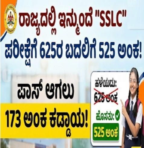 BIG NEWS: ರಾಜ್ಯದಲ್ಲಿ ಇನ್ಮುಂದೆ `SSLC’ ಪರೀಕ್ಷೆಗೆ 625ರ ಬದಲಿಗೆ 525 ಅಂಕ : ಪಾಸ್ ಆಗಲು 173 ಮಾರ್ಕ್ಸ್ ಕಡ್ಡಾಯ.!