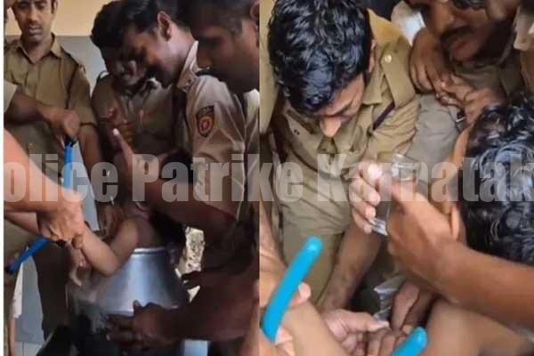 ಪಾತ್ರೆಯಲ್ಲಿ ಸಿಲುಕಿದ ಪುಟ್ಟ ಮಗು: ಪೊಲೀಸರ ಸಮಯೋಚಿತ ರಕ್ಷಣಾ ಕಾರ್ಯಕ್ಕೆ ಶ್ಲಾಘನೆ