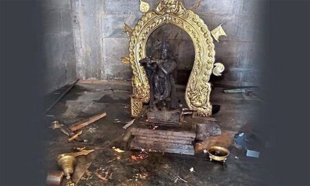 ರಾತ್ರಿ ವೇಳೆ ದೇವಾಲಯ ಪ್ರವೇಶಿಸಿದ ವ್ಯಕ್ತಿಯಿಂದ ವಿಗ್ರಹ ಧ್ವಂಸ